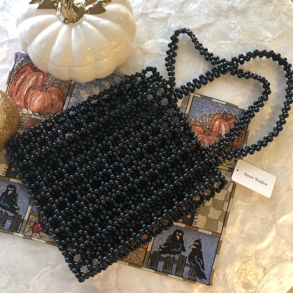 Straw Studios Handbags - Black beaded purse